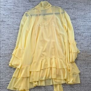 SHEIN Yellow Ruffle Mini Dress
